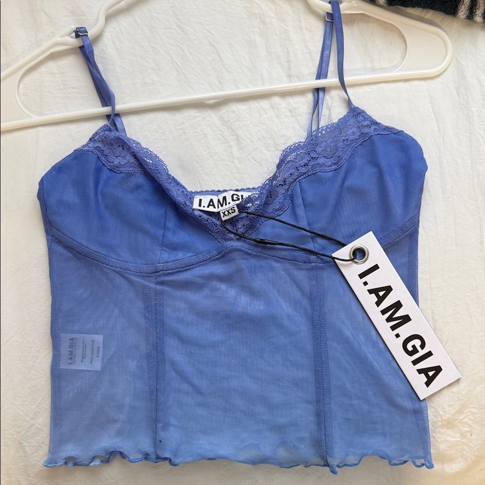 I.AM.GIA Periwinkle Lace Cami Top